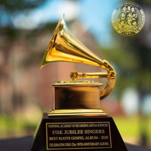 Ariana Fisk Grammy trophy